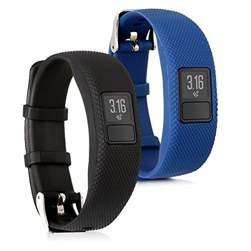 kwmobile 2x 対応: Garmin Vivofit 4 バンド - 交換ベルト シリコンバ...