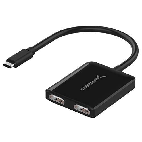 Sabrent USB Type-CからデュアルHDMI変換アダプタ〈4Kの30Hzモニター最大2台...