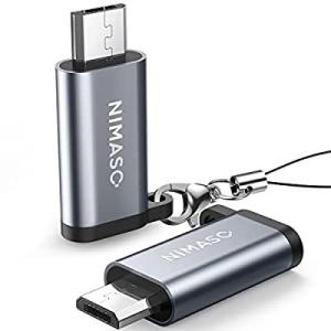NIMASO TYPE C to Micro USB 変換アダプター 56kΩレジスタ搭載 2個セッ...