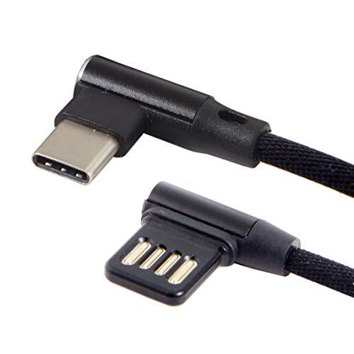 Cablecc Micro USB 5ピン/USB-C 3.1 Type-C - 左 右 90度 U...