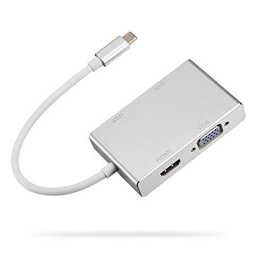 CISOO TYPE C HDMI VGA DVI 4in1変換アダプタ USB-C ハブ USB3...