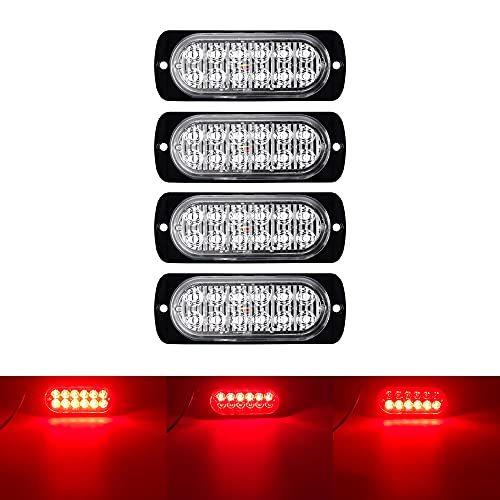 Catland ストロボライト LED ストロボ機能付き 警告灯 レッド 超薄型 サイドマーカー マ...