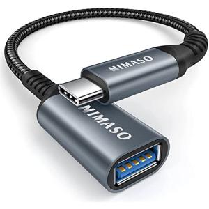 NIMASO USB C 変換 アダプタ  Type C - USB 3.0 メス  20CM OTG ケーブル タイプC 変換コネクター  1本入り, グレー