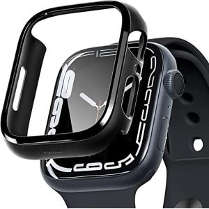 PZOZ Apple Watch 7/8 ケース 保護フィルム アップルウォッチ7/8 カバー 全面保護 耐衝撃 PC アクセサリー 対応