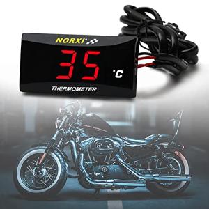 オートバイ 水温計 超薄型 デジタル バイク 単車 温度計 水温ゲージ メーター 防水 LED ディスプレイ 12V ユニバーサル 過熱警報機能付 赤の商品画像
