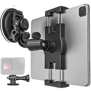 車載ダッシュボードホルダー 運転席 タブレットホルダー 1/4ネジ付き 強力真空吸盤 ipad携帯ホルダー カーフロントガラス カメラマウント 360度回転