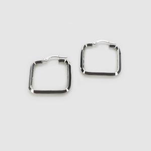 限定1点】 K18 ホワイトゴールド フープピアス イタリア製 【ITPI24204