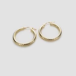 UNOAERRE（ウノアエレ） K18 ゴールド フープピアス イタリア製