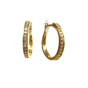 K18WG フープ ダイヤモンド ピアス 1.00CT : KOMEHYO ONLINESTORE