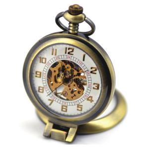 機械式手巻き懐中時計 メンズ 時計　レディース ポケットウオッチ チェーン付  アンティーク調  2色 18967886268