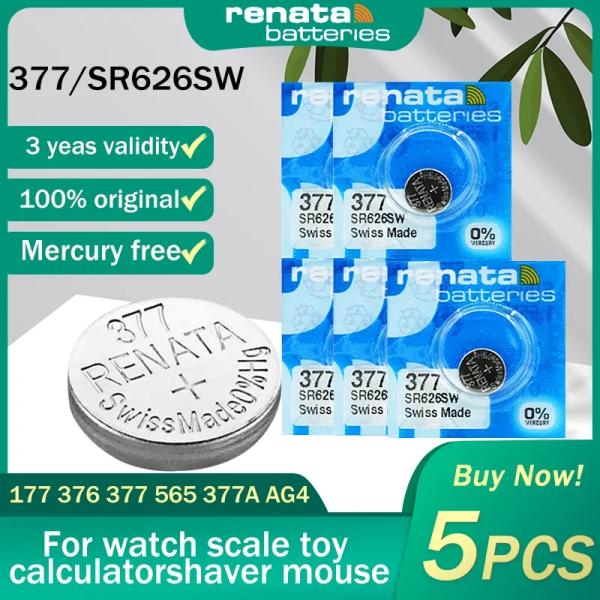 スイス製　レナータ レナタ 377 renata RENATA  バッテリー ボタン電池 SR626...