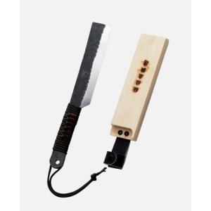 豊稔光山作 山鉈 安来鋼付 木鞘入 　HT-3555 　刃長165mm