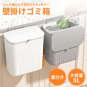 ゴミ箱 キッチン 壁掛け 9L フタ付き ぶら下...の商品画像