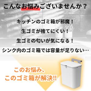 ゴミ箱 キッチン 壁掛け 9L フタ付き ぶら...の詳細画像1