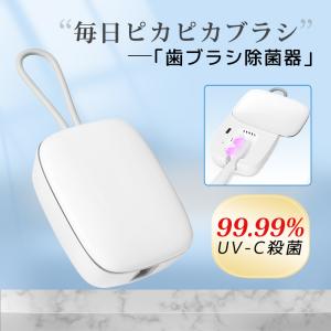 歯ブラシ除菌器 UV歯ブラシホルダー  除菌器 99.99% UV-C殺菌 除菌ケース おしゃれ ミニ 予防虫歯 除湿防臭 送風 乾燥を補助 コードレス USB充電式 壁掛け