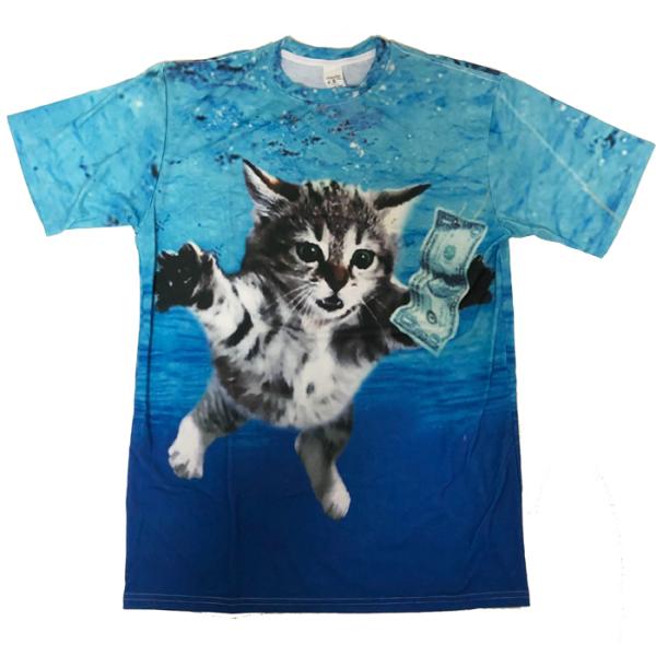 Inspired design Tee - NIRVANA NEVERMIND Cat Cobain...