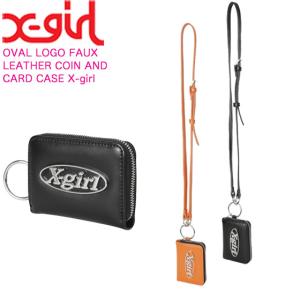 X-girl エックスガール 財布 三つ折り OVAL LOGO FAUX LEATHER COIN AND CARD CASE ミニ ウォレット サイフ  コインケース  カード 小銭入れ｜kalulu