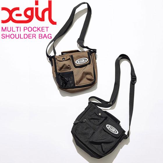 エックスガール MULTI POCKET SHOULDER X-girl ショルダーバッグ サコッシ...