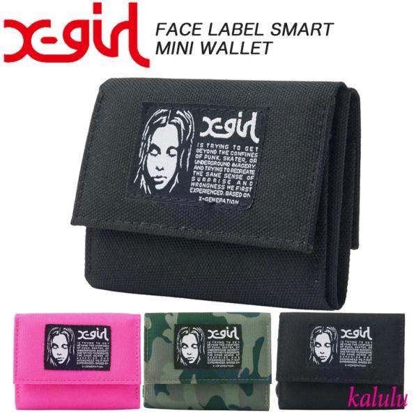 エックスガール X-girl 財布 FACE LABEL SMART MINI WALLET 三つ折...