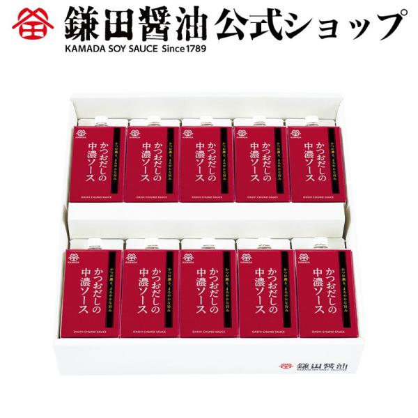 かつおだしの中濃ソース 200ml 10ヶ入 鎌田醤油 かつおだし 中濃 ソース 鎌田醤油 送料無料...