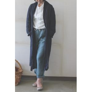 リネンコート　ロングコート/ long coat  lithuanian linen 100%