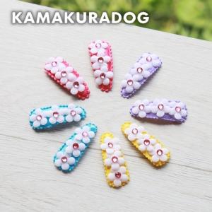 フラワーストーンパッチン留め（２個）　犬の服｜鎌倉DOG Yahoo!店
