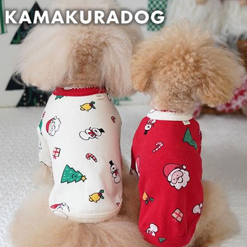 メリークリスマスTシャツ　犬の服