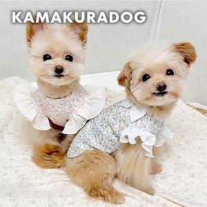 シフォンリボン小花柄トップス　犬の服｜kamakuradog