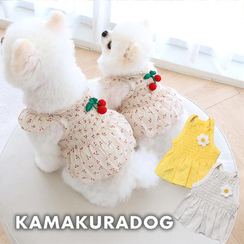 ブローチ付ショート丈キャミワンピ　犬の服