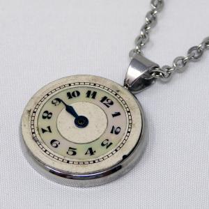 スイス・ラショードフォン国際時計博物館の若きアーティストが制作 ハンドメイド 手作り 1点限り！アンティークウォッチ・ペンダントチェーン 9736｜kamashima