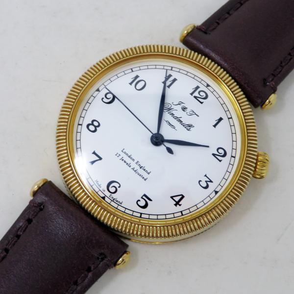 J&amp;Tウィンドミルズ 女性用 金無垢 機械式手巻き WLS20005/02 ブラウンストラップ 18...