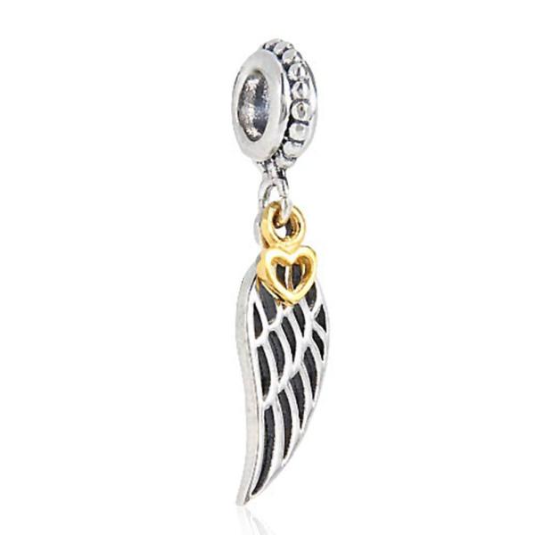 Angel Charm Wing Charm 925 Sterling Silver Feather...