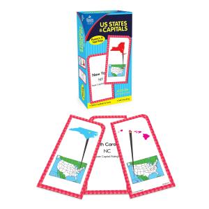 Carson Dellosa 109-Piece States and Capitals Flash Cards for Kids Classroom Geography Games for Kids 8-12 Picture Flash