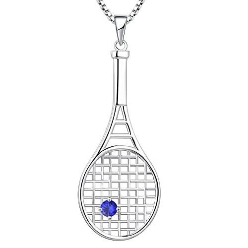 YL Tennis Racket Necklace 925 Sterling Silver Crea...