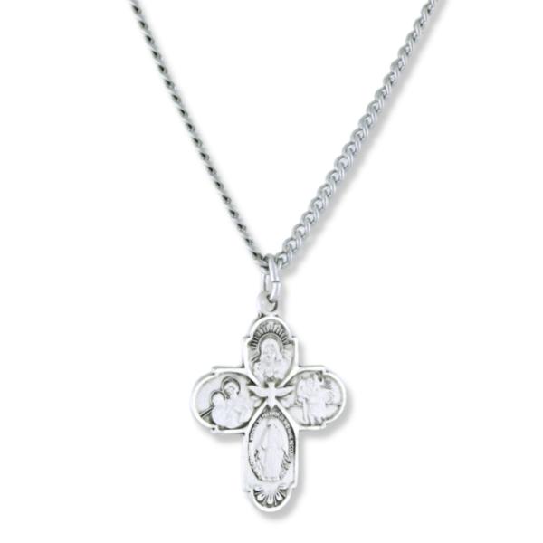 HMHReligiousMfg Sterling Silver 4-Way Medal Trinit...