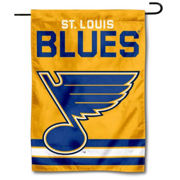 St. Louis Blues Gold Double Sided Garden Banner Fl...