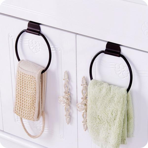 Fashionclubs Iron Towel Ring Over-The-Cabinet Door...