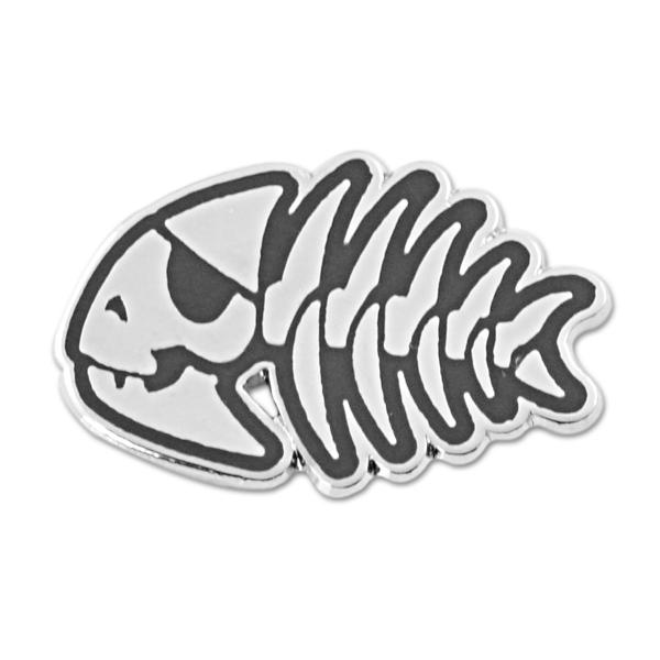 EvolveFISH FSM Jolly Pirate Fish Lapel Pin - [Silv...