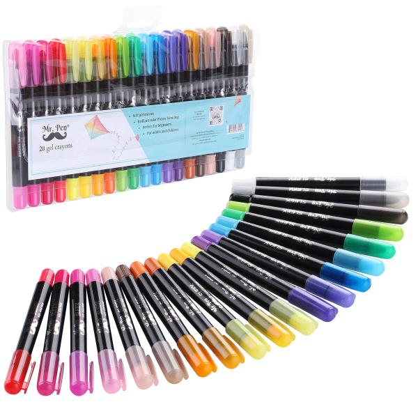 Mr. Pen- Washable Gel Crayons 20 Pack Twistable Cr...