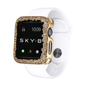 SKYB Champagne Bubbles Apple Watch Case for Women - Yellow Gold with Cubic Zirconia Rhinestones to Match Jewelry Protect｜kame-express