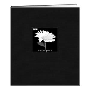 Pioneer MB-811CBFBLK 8 1/2 Inch by 11 Inch Postbound Fabric Frame Cover Memory Book Deep Black