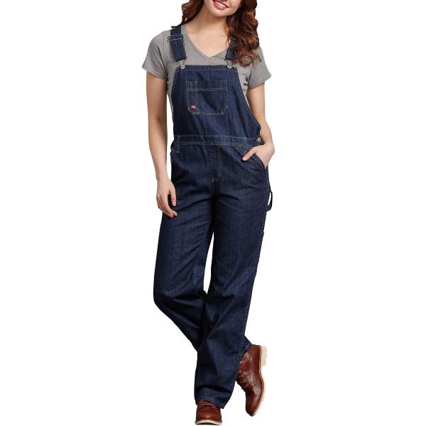 Dickies Women&apos;s Denim Bib Overall Dark Indigo Blac...