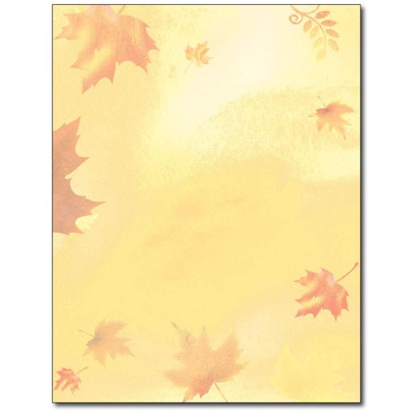Golden Fall Leaves Stationery - 80 Sheets - Great ...