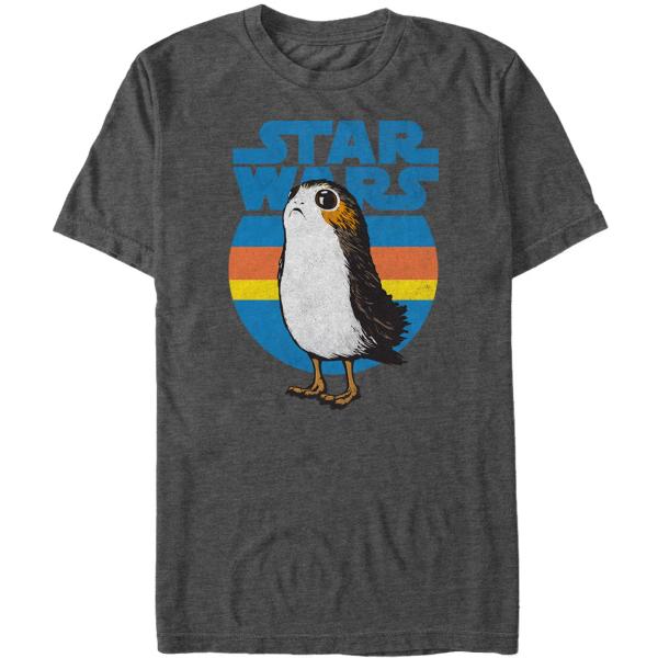 Star Wars Men&apos;s Porg Simple T-Shirt Charcoal Heath...