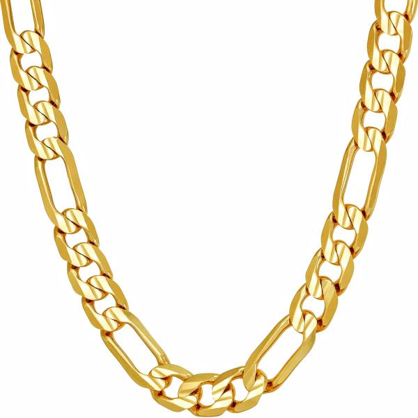 LIFETIME JEWELRY 7mm Figaro Chain Necklace Diamond...