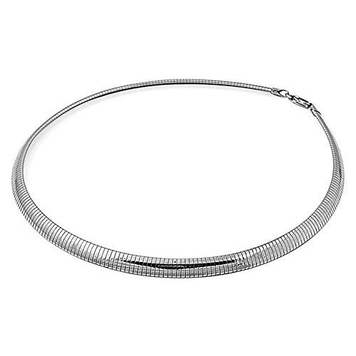 Sterling Silver Italian Omega Necklace 6mm Solid 9...