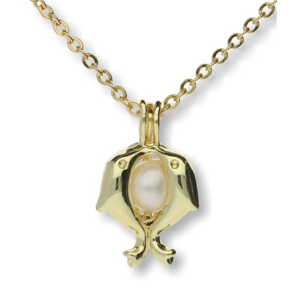 Pearlina Dolphins Cultured Pearl in Oyster Necklac...