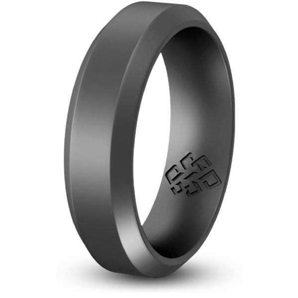 Knot Theory Dark Silver Silicone Ring for Men Wome...