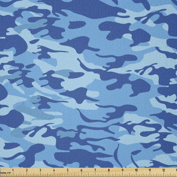 Ambesonne Camouflage Fabric by The Yard Abstract C...