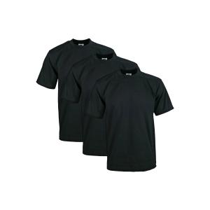 Pro Club Mens 3-Pack Heavyweight Cotton Short Sleeve Crew Neck T-Shirt Black Largeの商品画像